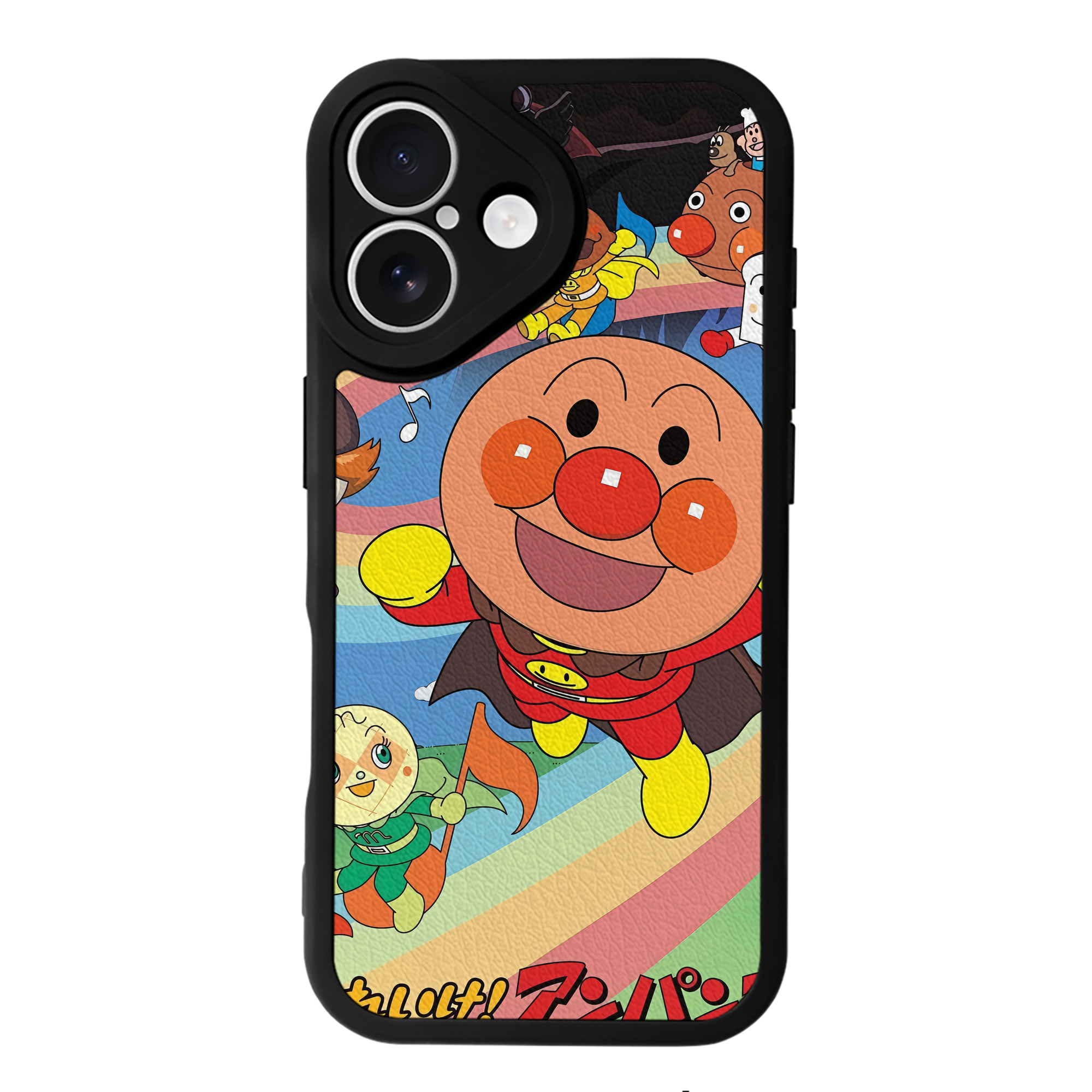 （画像用） アンパンマン Anpanman 【iPhone 16シリーズ対応】シリコンスマホケース（レザー調） 材質：シリコン